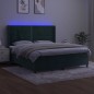vidaXL Letto a Molle con Materasso e LED Verde Scuro 180x200cm Velluto vidaXL Letto a Molle con Materasso e LED Verde Scuro 180x200cm Velluto