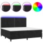 vidaXL Letto a Molle con Materasso e LED Nero 200x200 cm in Velluto vidaXL Letto a Molle con Materasso e LED Nero 200x200 cm in Velluto