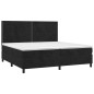 vidaXL Letto a Molle con Materasso e LED Nero 200x200 cm in Velluto vidaXL Letto a Molle con Materasso e LED Nero 200x200 cm in Velluto
