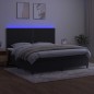vidaXL Letto a Molle con Materasso e LED Nero 200x200 cm in Velluto vidaXL Letto a Molle con Materasso e LED Nero 200x200 cm in Velluto