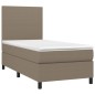 vidaXL Giroletto a Molle con Materasso Tortora 80x200 cm inTessuto