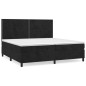 vidaXL Giroletto a Molle con Materasso Nero 200x200 cm in Velluto