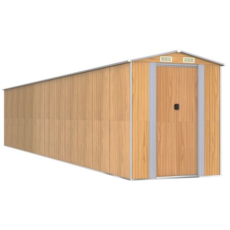 vidaXL Capanno Giardino Marrone Chiaro 192x1021x223 cm Acciaio Zincato