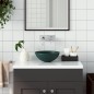 Lavandino da Bagno in Ceramica Verde Scuro Rotondo Lavandino da Bagno in Ceramica Verde Scuro Rotondo