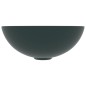 Lavandino da Bagno in Ceramica Verde Scuro Rotondo Lavandino da Bagno in Ceramica Verde Scuro Rotondo