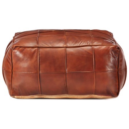 Pouf Tanno 60x60x30 cm in Vera Pelle di Capra