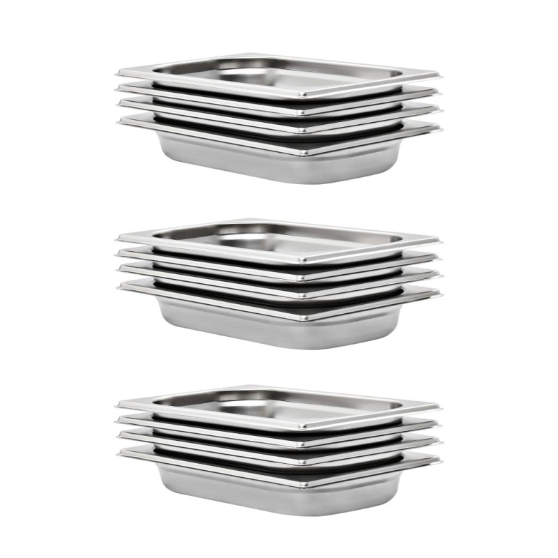 Contenitori Gastronorm 12 pz GN 1/4 40 mm in Acciaio Inox Contenitori Gastronorm 12 pz GN 1/4 40 mm in Acciaio Inox