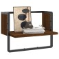 Mensola a Parete con Asta Rovere Marrone 40x25x30 cm