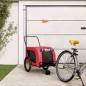 Rimorchio da Bici per Cani Rosso e Nero Tessuto Oxford e Ferro Rimorchio da Bici per Cani Rosso e Nero Tessuto Oxford e Ferro