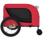 Rimorchio da Bici per Cani Rosso e Nero Tessuto Oxford e Ferro Rimorchio da Bici per Cani Rosso e Nero Tessuto Oxford e Ferro