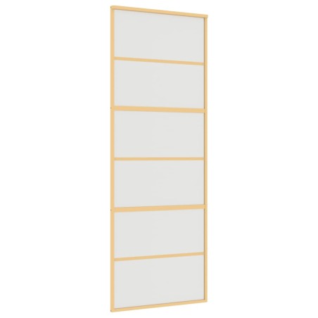 vidaXL Porta Scorrevole Dorata 76x205 Vetro Smerigliato ESG Alluminio