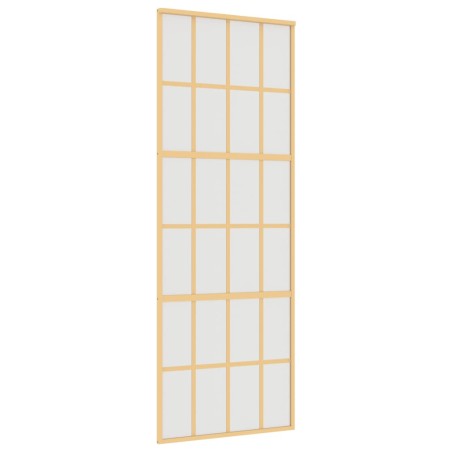 Porta Scorrevole Dorata 76x205 Vetro Smerigliato ESG Alluminio