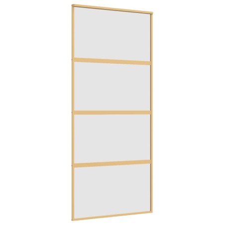 Porta Scorrevole Dorata 90x205 Vetro Smerigliato ESG Alluminio