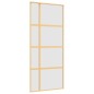 Porta Scorrevole Dorata 90x205 Vetro Smerigliato ESG Alluminio