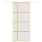 Porta Scorrevole Dorata 90x205 Vetro Smerigliato ESG Alluminio