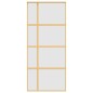 Porta Scorrevole Dorata 90x205 Vetro Smerigliato ESG Alluminio