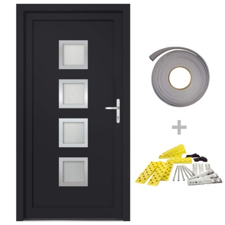 Porta Ingresso Antracite 88x200 cm in PVC