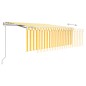 Tenda Automatica con Sensore Vento LED 4,5x3m Gialla/Bianca