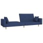 Divano Letto a 2 Posti con 2 Cuscini Blu in Tessuto Divano Letto a 2 Posti con 2 Cuscini Blu in Tessuto
