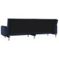 Divano Letto a 2 Posti con 2 Cuscini Blu in Tessuto Divano Letto a 2 Posti con 2 Cuscini Blu in Tessuto