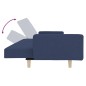 Divano Letto a 2 Posti con 2 Cuscini Blu in Tessuto Divano Letto a 2 Posti con 2 Cuscini Blu in Tessuto