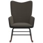 Sedia a Dondolo Grigio Scuro in Velluto e PVC