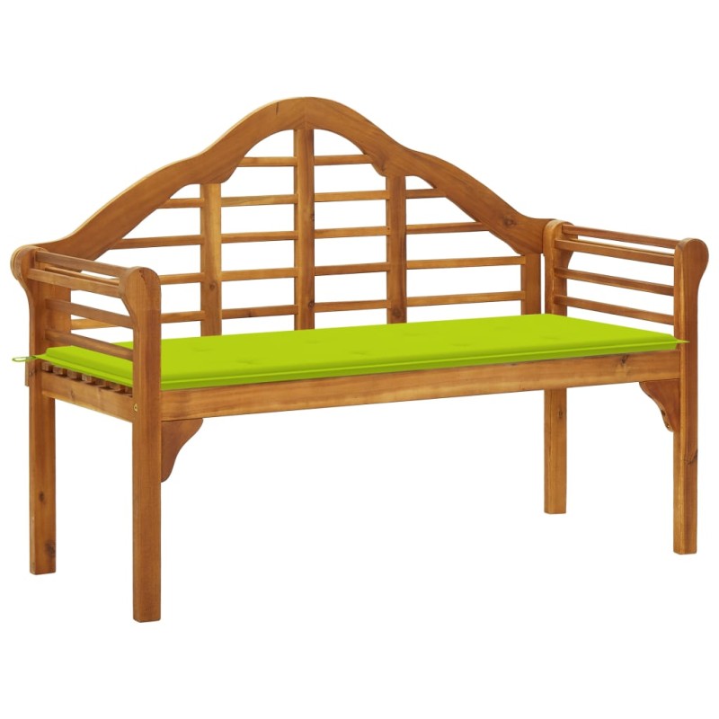 Panchina da Giardino con Cuscino 135 cm in Massello d'Acacia