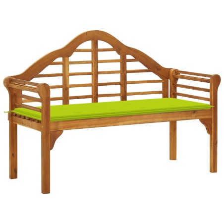Panchina da Giardino con Cuscino 135 cm in Massello d'Acacia