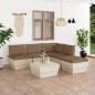 Set Divani da Giardino su Pallet 6 pz con Cuscini Legno Abete Set Divani da Giardino su Pallet 6 pz con Cuscini Legno Abete