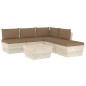 Set Divani da Giardino su Pallet 6 pz con Cuscini Legno Abete Set Divani da Giardino su Pallet 6 pz con Cuscini Legno Abete