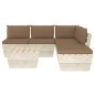 Set Divani da Giardino su Pallet 6 pz con Cuscini Legno Abete Set Divani da Giardino su Pallet 6 pz con Cuscini Legno Abete