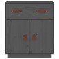 Credenza Grigia 65,5x40x75 cm in Legno Massello di Pino Credenza Grigia 65,5x40x75 cm in Legno Massello di Pino