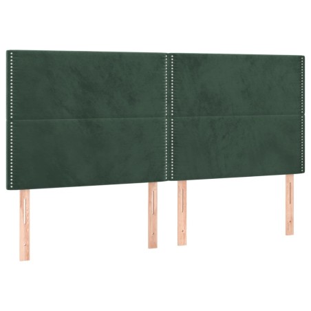 Testiere 4 pz Verde Scuro 100x5x78/88 cm in Velluto
