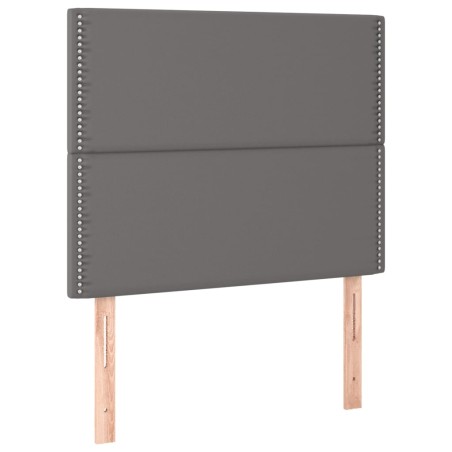 Testiera 2 pz Grigio 80x5x78/88 cm in Similpelle