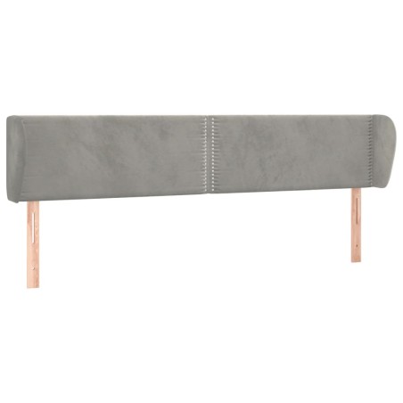 Testiera ad Orecchio Grigio Chiaro 183x23x78/88 cm in Velluto