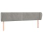 Testiera ad Orecchio Grigio Chiaro 183x23x78/88 cm in Velluto Testiera ad Orecchio Grigio Chiaro 183x23x78/88 cm in Velluto