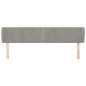 Testiera ad Orecchio Grigio Chiaro 183x23x78/88 cm in Velluto Testiera ad Orecchio Grigio Chiaro 183x23x78/88 cm in Velluto
