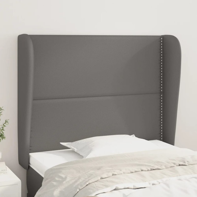 Testiera ad Orecchio Grigio Scuro 93x23x118/128cm in Similpelle Testiera ad Orecchio Grigio Scuro 93x23x118/128cm in Similpelle