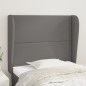 Testiera ad Orecchio Grigio Scuro 93x23x118/128cm in Similpelle Testiera ad Orecchio Grigio Scuro 93x23x118/128cm in Similpelle