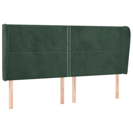 Testiera ad Orecchio Verde Scuro 183x23x118/128cm in Velluto