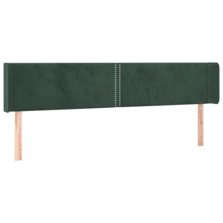 Testiera ad Orecchio Verde Scuro 183x16x78/88 cm in Velluto