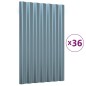 Pannelli Tetto 36pz Acciaio Verniciato a Polvere Grigio 60x36cm Pannelli Tetto 36pz Acciaio Verniciato a Polvere Grigio 60x36cm