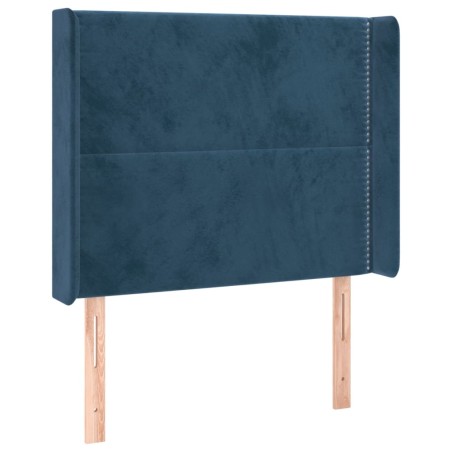 Testiera ad Orecchio Blu Scuro 93x16x118/128 cm in Velluto