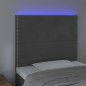 Testiera a LED Grigio Scuro 90x5x118/128 cm in Velluto Testiera a LED Grigio Scuro 90x5x118/128 cm in Velluto