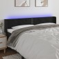 Testiera a LED Nera 203x16x78/88 cm in Velluto Testiera a LED Nera 203x16x78/88 cm in Velluto