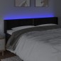 Testiera a LED Nera 203x16x78/88 cm in Velluto Testiera a LED Nera 203x16x78/88 cm in Velluto