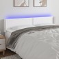 Testiera a LED Bianca 163x16x78/88 cm in Similpelle Testiera a LED Bianca 163x16x78/88 cm in Similpelle