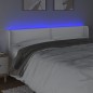 Testiera a LED Bianca 163x16x78/88 cm in Similpelle Testiera a LED Bianca 163x16x78/88 cm in Similpelle