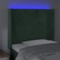 Testiera a LED Verde Scuro 103x16x118/128 cm in Velluto Testiera a LED Verde Scuro 103x16x118/128 cm in Velluto