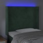Testiera a LED Verde Scuro 93x16x118/128 cm in Velluto Testiera a LED Verde Scuro 93x16x118/128 cm in Velluto